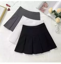 Mini vestido de cintura alta feminino, Cinza, Emagrecimento, Versátil, Anti-Exposição, Saia Linha A, Design, Sentido, Primavera, Outono, Novo, 2022 - loja online