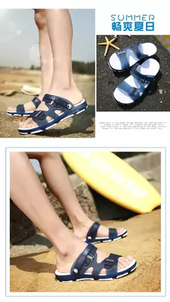 Sandálias Peep Toe antiderrapantes duráveis para homens, chinelos de praia ao ar livre, calçados casuais, verão, novos - loja online