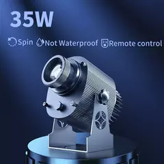 Impermeável LED remoto projeção lâmpada, publicidade logotipo projetor, personalizado imagem sinal, girar, ao ar livre