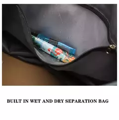 Mala de viagem dobrável para mulheres, separação seca e úmida, bolsa de bagagem leve, bolsa de ombro manual, bolsa de ioga e fitness com rodas - comprar online