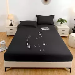 1 peça à prova d'água pele macia geada cor sólida tampa de cama capa contra poeira lençol (fronha e núcleo de travesseiro não incluído) na internet