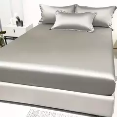 Lençol de cetim para o quarto, cama moderna, simples, cor sólida, excluindo fronhas, 1