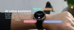 Smartwatch amoled AK59 com bateria grande para senhoras, pulseira de metal de borracha, relógio esportivo, BT Call 400mAh, moda luxuosa - comprar online