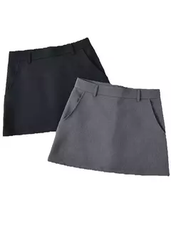 Willshela-Mini saia feminina monocromática com zíper traseiro A-Line, cintura alta, saias chiques femininas, moda vintage na internet