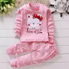Conjunto pijama de algodão infantil, roupas íntimas de primavera e outono, bebês meninos e meninas Catoon