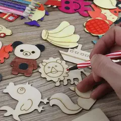 Estênceis de pintura de madeira para crianças, Brinquedos Montessori, Brinquedos de desenho, Aprendizagem Educacional, Presente Infantil, DIY, 20pcs - comprar online