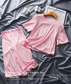 Pijama infantil de algodão orgânico com conjuntos de shorts, pijamas macios e confortáveis para meninas, eco friendly, sono noturno suave, verão - loja online