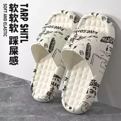 Casual antiderrapante aberto Toe chinelos masculinos, Sólidos Home Slides, Moda Padrão de Impressão, Interior, Caminhada, Banheiro, Sapatos de Banho, Verão, Novo