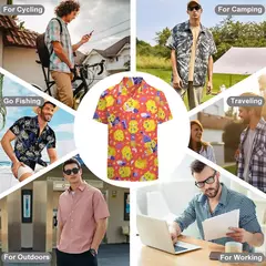 Camiseta havaiana masculina de manga curta, estampa de ovelha 3D, roupas de praia soltas, camisas grandes, verão na internet