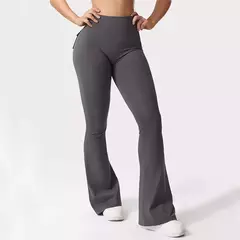 Leggings de ioga de alto estiramento para mulheres, sentimento nu, vestuário de compressão, calça com bolsos, perna larga, mais recente, 2024 na internet