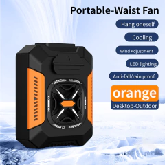 Ventilador portátil com clipe de cintura, 5000mAh, recarregável por USB, refrigerador de ar poderoso, ventilador de cintura para acampamento ao ar livre com banco de potência, luz LED na internet