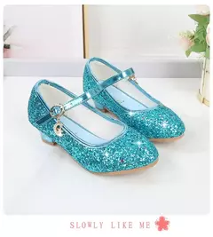 Imagem do Sapato de salto alto de cristal infantil, sandálias de cristal, fivela, princesa sapato de dança, desempenho estudantil, couro, meninas, moda