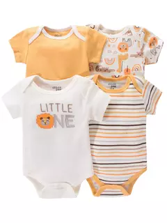 Recém-nascido manga curta em torno do pescoço macacão, onesies para bebês meninos e meninas, desenhos animados flores animais impressão, roupas infantis, 4pcs - Wolf Magazine