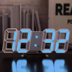 Imagem do LED Digital Wall Decoração Relógio, 3D Glow Night Mode, Relógio Eletrônico Ajustável, Sala Estética, Decoração do Quarto