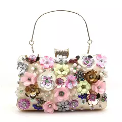 Diamantes Flor Embraiagem Bordados Para Mulheres, Senhora De Luxo Bolsas, Sacos De Noite, Cadeia Bolsa De Ombro, Nova Chegada, Moda na internet