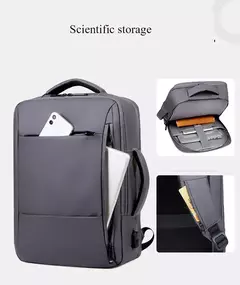 Mochila impermeável de grande capacidade para homens Carregamento USB Bagpack para laptop masculino Mochila de viagem de negócios