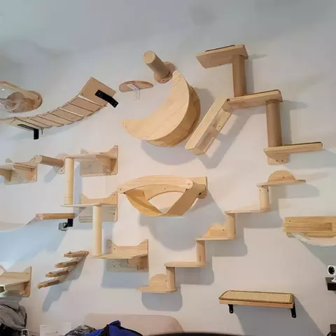 Prateleiras de escalada para gatos montadas na parede Casa para gatos Ponte para
