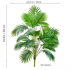Palmeira artificial para decoração de jardim doméstico, planta falsa, plástico verde, ramos de folhas de palmeira, decoração tropical, 68-125cm, 50,2 pol