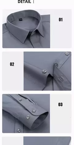 Camisa de negócios de cor sólida masculina, Moda formal, Fino, Clássico, Básico, Casual, Fino, Branco, Manga comprida, Social, Roupas de marca, Novo