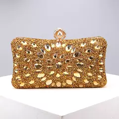 Sacos de noite completos dos diamantes, flor acrílica, embreagem dos strass, pérola do metal, baile luxuoso, bolsas do jantar do casamento