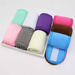 Banda de cabeça larga ajustável para mulheres, acessórios de cabelo com toalhas macias, hairband, spa, ioga, banho, chuveiro, maquiagem, lavagem facial, cosméticos - loja online