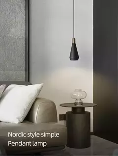 Aisilan-Lâmpada pingente LED, lustre moderno, abajur de metal preto, luz suspensa, cozinha, mesa de quarto, sala de jantar, casa - loja online