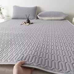 Tapete e fronha de látex espesso macio, Conjunto de cama liso, Lençol Cool Feeling, Capa de colchão de resfriamento, Verão, 2 pcs, 3pcs - Wolf Magazine