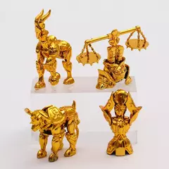 Saint Seiya Gold Zodiac Bonecas Anime, Coleção Figurine Brinquedos, Áries, Touro, Libra, Escorpião, Sagitário, Decoração, 12pcs por conjunto - loja online