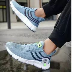 Sapatilhas esportivas de malha leve respirável masculina, tênis casual ao ar livre, tênis preto, corrida atlética, tênis para caminhada - comprar online