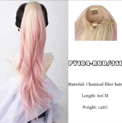 Clipe de garra sintética em rabo de cavalo curto encaracolado rabo de cavalo clip-on cabelo falso peruca casa pônei extensão peruca para mulher