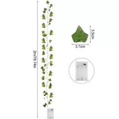Imagem do Luzes de folha verde para decoração, Videira artificial Ivy, Luz de fada para festa de casamento, Natal, Planta de parede, 2m-10m