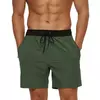 Escadch-Shorts Masculina Clássico Cor Sólida Malha Respirável de Forro com Bolsos com Zíper, Moda Banho Verão, Calções de Ginástica, 2022