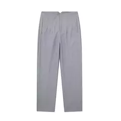 Willshela-Calça reta de cintura alta feminina, calça de zíper frontal, comprimento total, moda feminina chique, vintage