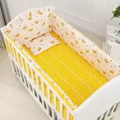 Universo Espaço Algodão cama do bebê Set, Crib Roupa de cama, Kids 'Bedroom Decor, Baby Girl and Boy's Crib, Bed Bumper, Bedsheet and Pillow, 6PCs - comprar online