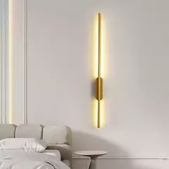 Nórdico moderno Faixa LED Luz de Parede, Sala, Sofá Fundo, Cobre completa, Quarto, Cabeceira, 80cm, 60cm, AC85-265V - loja online