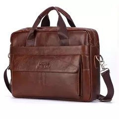 Bolsas casuais de couro genuíno para homens, sacos para laptop, sacos masculinos de viagem de negócios, bolsa de ombro masculina - loja online