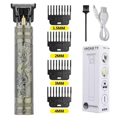 T9 Original Máquina de Corte de Cabelo Masculina Conjunto, Aparador De Barba, Barbeador Elétrico, Lence Pro, Barbeiro, Jaquetas, Áreas Sensíveis, Masculino - loja online