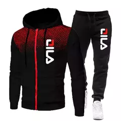Fatos de treino e moletom de 2 peças masculinos, moletom com capuz com zíper, calça casual fitness, roupas esportivas para jogging, estampa inverno, 2022