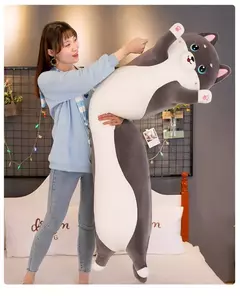 Adorável Husky Side Sleeping Body Pillow, longo travesseiro para cama e sofá, decorativo para casa, presente de aniversário fofo para crianças e adultos, 50-130cm - loja online