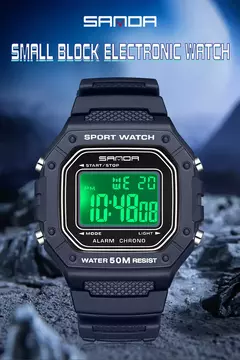 Imagem do SANDA-Militar Masculino Resistente à Água Relógios Esportivos, Big Dial LED Digital Relógios de Pulso, cronômetros para Masculino, Exército, Moda, 2156