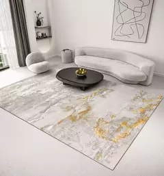 Imagem do Tapete abstrato antiderrapante para sala de estar, decoração moderna, tapetes