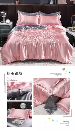 Mulberry Silk Bedding Set, capa de edredão, lençol, fronha, lençol de cetim luxo, cor sólida, rei, rainha, completo, Twin Size na internet