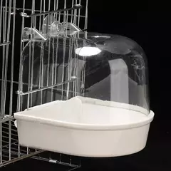 Imagem do Banho de pássaro suspenso, impermeável, resistente ao desgaste, fácil de limpar, estilo gaiola, banho externo para pássaros, como papagaios e minho