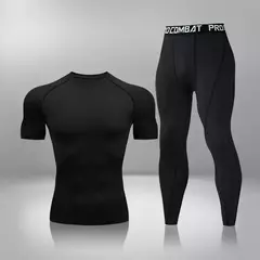 Conjunto de Roupa Interior de Compressão Térmica Masculina, Roupa de Treino Apertada, Treino, Corrida, Fitness, Desporto, Ginásio, Roupa Desportiva na internet