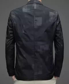 Blazers e roupas de peito único para homens, jaqueta grande, casacos casuais, roupas da moda, plus size, azul, nova primavera