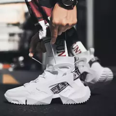 Sapato masculino de meia alta, tênis ao ar livre, esportes de corrida, respirável, lazer, verão, elástico, leve, tamanho grande, voando