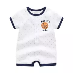 Macacão de manga curta para bebês meninas e meninos, 100% algodão, roupas recém-nascidas, macacões infantis, roupas infantis, verão, 2023