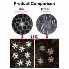 Projetor de floco de neve de natal led luzes de fadas para o quarto rotativa dinâmica lâmpada de projeção de neve branca ornamentos de ano novo interior - comprar online