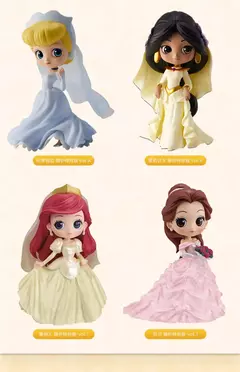 Bandai anime disney princesa elsa ariel alice neve branca q posket presentes de natal ou coleção genuína figura de ação modelo brinquedos