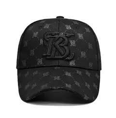 Boné de beisebol masculino estampado na moda, todo preto, tudo combina, maré de rua, marca pica, chapéu masculino, verão - loja online